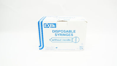 Exelint 26200 Disposable Syringes  Luer Lock Tip 3mL - Box of 100